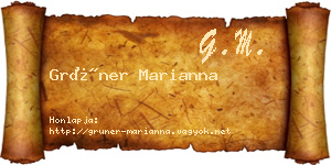 Grüner Marianna névjegykártya