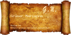 Grüner Marianna névjegykártya
